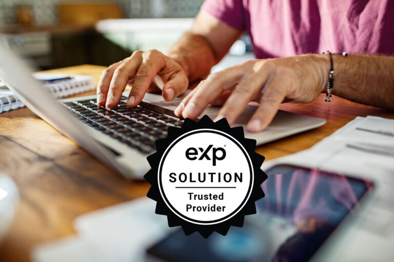 eXp Solutions Badge; hands typing